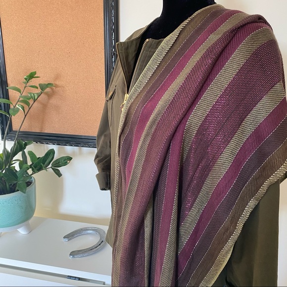 Shimmery Pink and Green Scarf - Picture 2 of 4